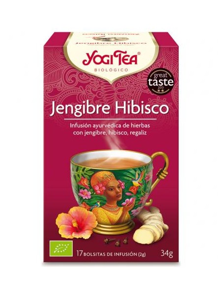 Yogy Tea Jengibre Hibisco. 17 filtros